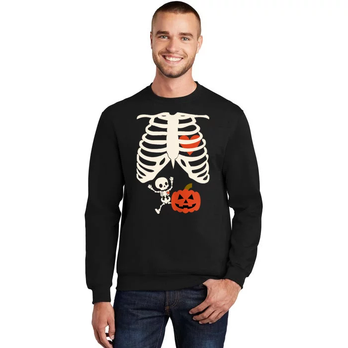 Skeleton Baby Pregnant Xray Rib Cage Halloween Costume Sweatshirt