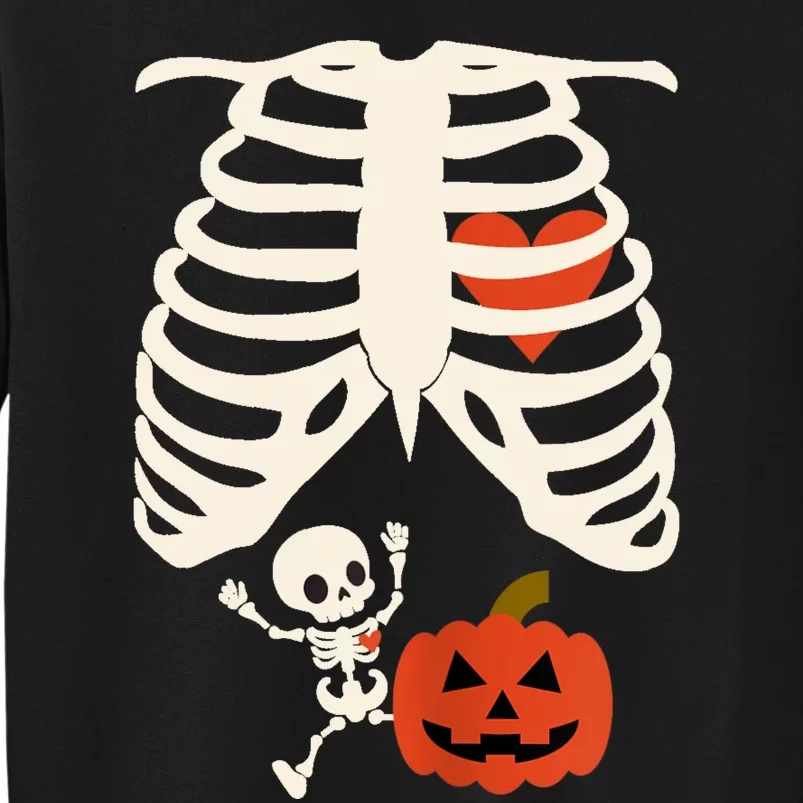 Skeleton Baby Pregnant Xray Rib Cage Halloween Costume Sweatshirt