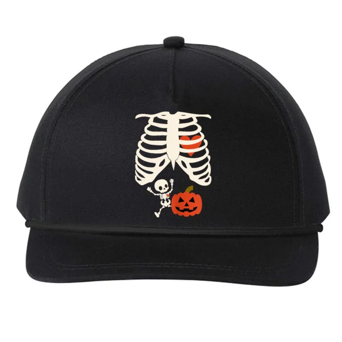 Skeleton Baby Pregnant Xray Rib Cage Halloween Costume Snapback Five-Panel Rope Hat