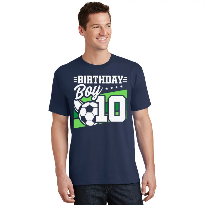 Soccer Birthday Party 10 Year Old Boy 10th Birthday T-Shirt