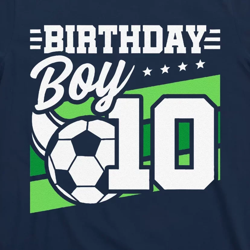 Soccer Birthday Party 10 Year Old Boy 10th Birthday T-Shirt