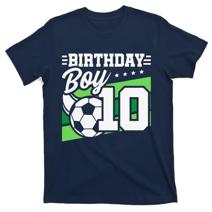 Soccer Birthday Party 10 Year Old Boy 10th Birthday T-Shirt