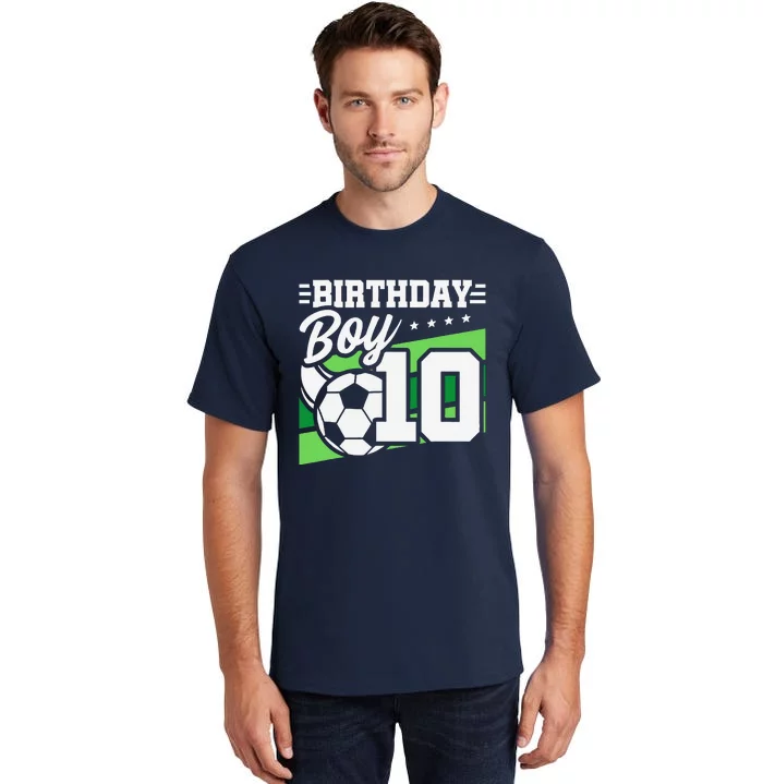 Soccer Birthday Party 10 Year Old Boy 10th Birthday Tall T-Shirt