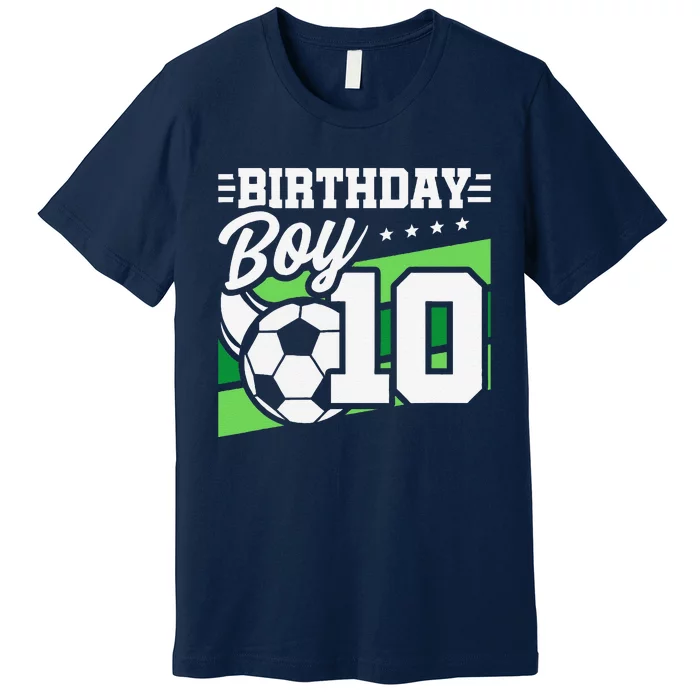 Soccer Birthday Party 10 Year Old Boy 10th Birthday Premium T-Shirt