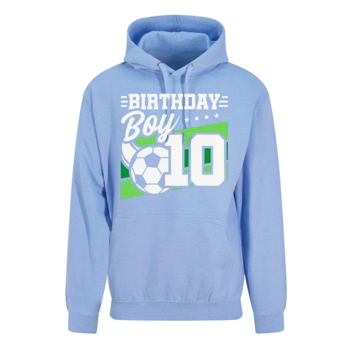 Soccer Birthday Party 10 Year Old Boy 10th Birthday Unisex Surf Hoodie