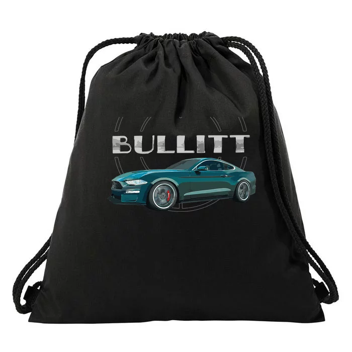 S550 Bullitt Performance Car 5.0liter V8 Muscle Green Drawstring Bag