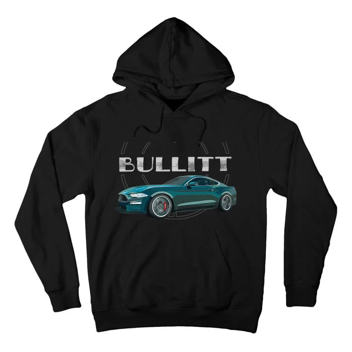 S550 Bullitt Performance Car 5.0liter V8 Muscle Green Tall Hoodie