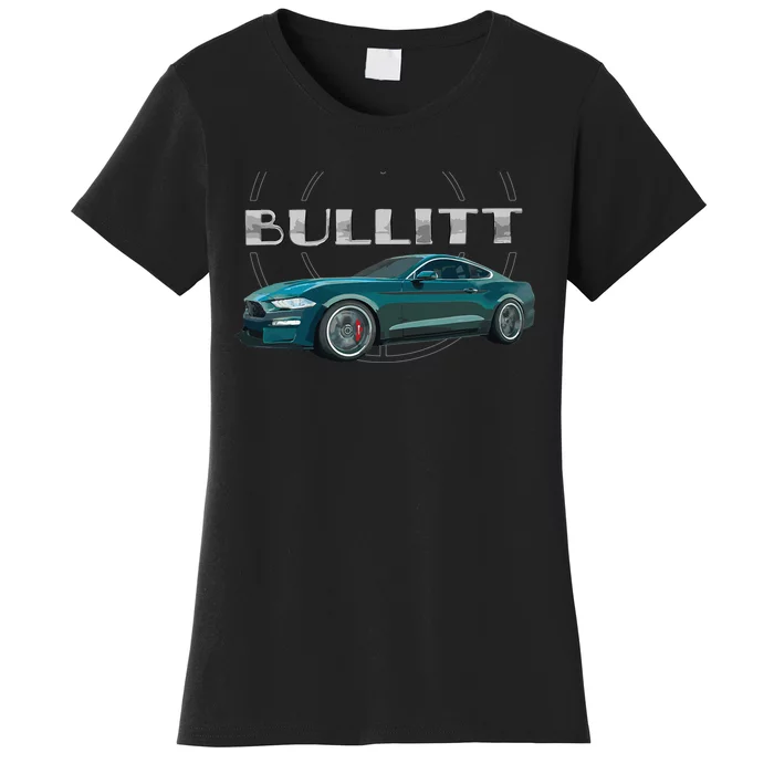 S550 Bullitt Performance Car 5.0liter V8 Muscle Green Women's T-Shirt