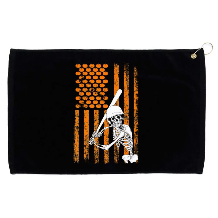 Skeleton Baseball Player Fan Skeleton Halloween Baseball Grommeted Golf Towel