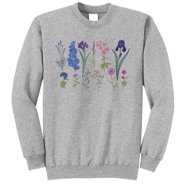 Subtle Bisexual Pride LGBT Month Wildflowers Rainbow Flowers Tall Sweatshirt