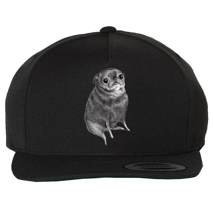 Sweet Black Pug Wool Snapback Cap