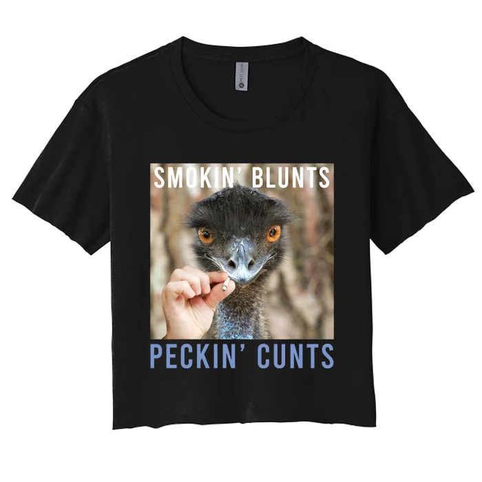 Smokin Blunts Peckin Cunts Women's Crop Top Tee