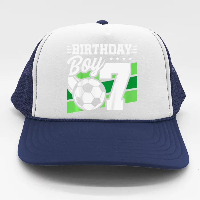 Soccer Birthday Party 7 Year Old Boy 7th Birthday Trucker Hat