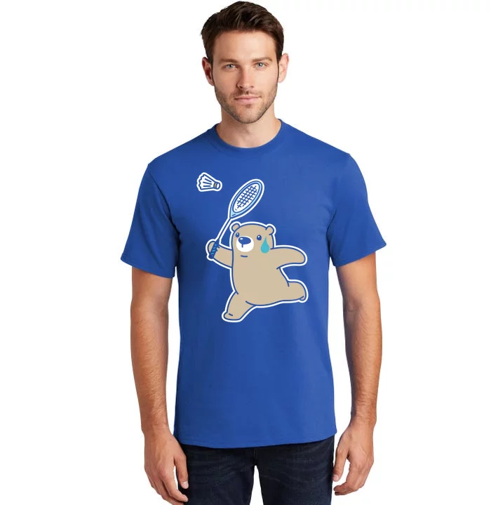 Sweet Bear Playing Badminton Badminton Player Badminton Gift Tall T-Shirt