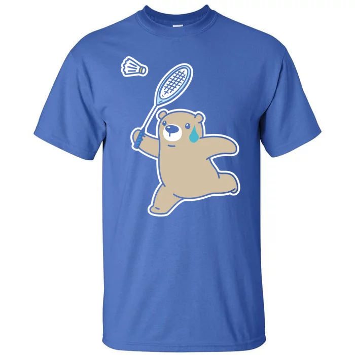 Sweet Bear Playing Badminton Badminton Player Badminton Gift Tall T-Shirt