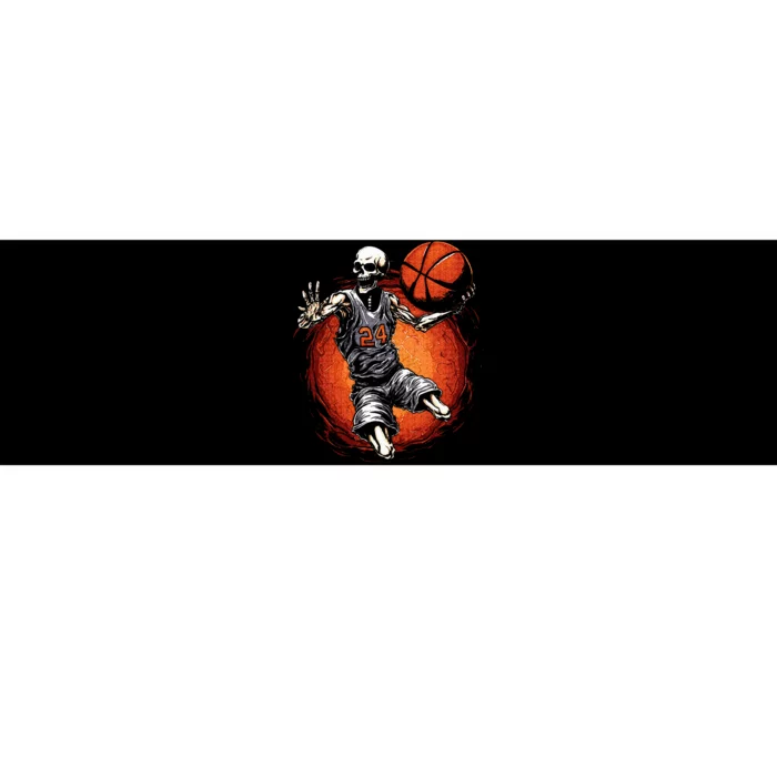 Spooky Basketball Player Skeleton Halloween Bumper Sticker