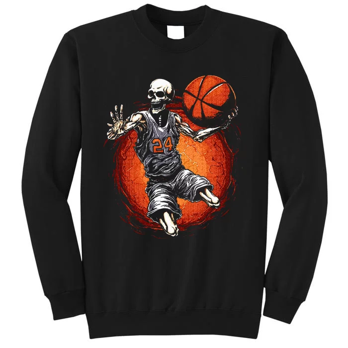 Spooky Basketball Player Skeleton Halloween Tall Sweatshirt