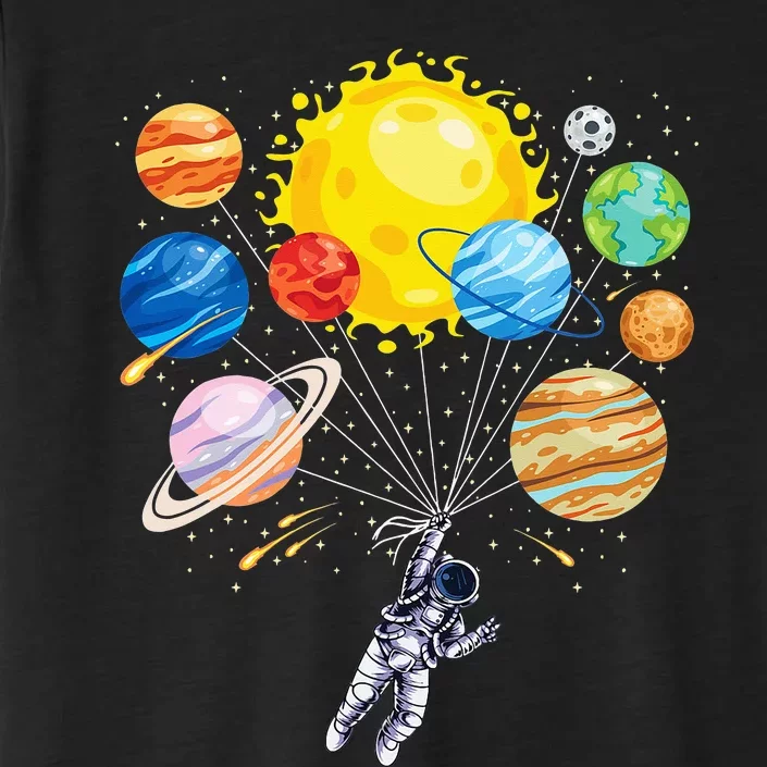 Space Balloon Planet Science Solar System Funny Astronaut ChromaSoft Performance T-Shirt