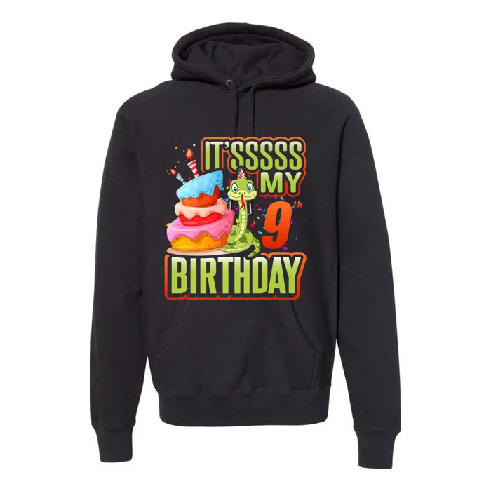 Snake Birthday Party Kids 9th Reptile Supplies Decorations Premium Hoodie