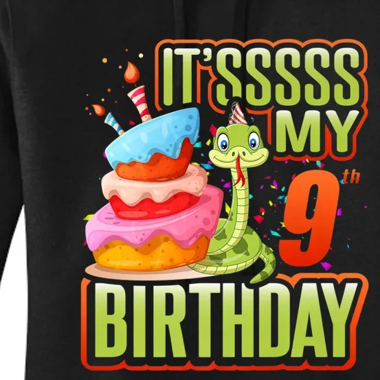 Snake Birthday Party Kids 9th Reptile Supplies Decorations Women's Pullover Hoodie