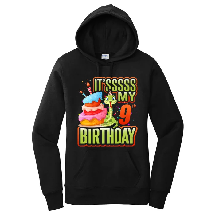 Snake Birthday Party Kids 9th Reptile Supplies Decorations Women's Pullover Hoodie