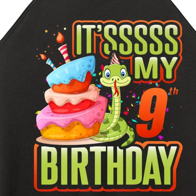 Snake Birthday Party Kids 9th Reptile Supplies Decorations Women’s Perfect Tri Rocker Tank