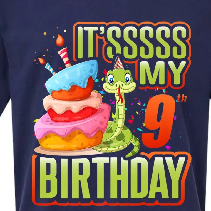 Snake Birthday Party Kids 9th Reptile Supplies Decorations Sueded Cloud Jersey T-Shirt