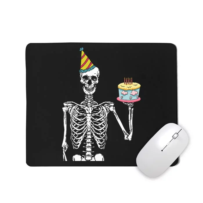 Skeleton Birthday Party Lazy Halloween Costume Funny Skull Mousepad