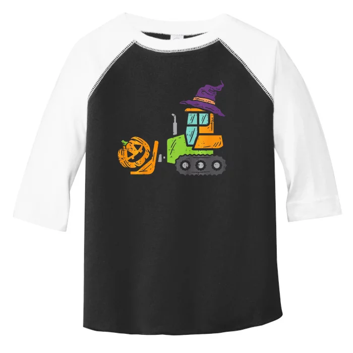 Spooky Bulldozer Pumpkin Truck for Halloween Decor Toddler Fine Jersey T-Shirt