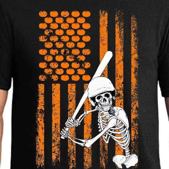 Skeleton Baseball Player Fan Skeleton Halloween Pajama Set