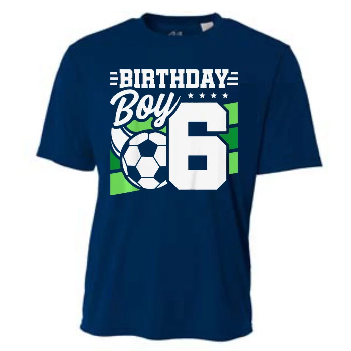 Soccer Birthday Party 6 Year Old Boy 6th Birthday Cooling Performance Crew T-Shirt