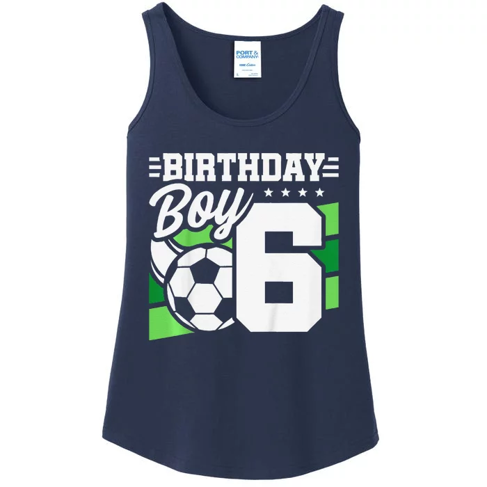 Soccer Birthday Party 6 Year Old Boy 6th Birthday Ladies Essential Tank