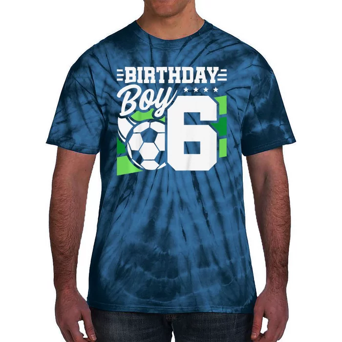 Soccer Birthday Party 6 Year Old Boy 6th Birthday Tie-Dye T-Shirt