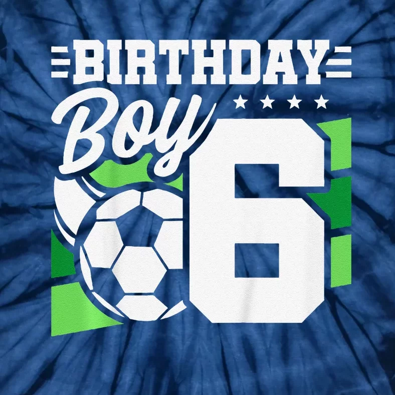 Soccer Birthday Party 6 Year Old Boy 6th Birthday Tie-Dye T-Shirt