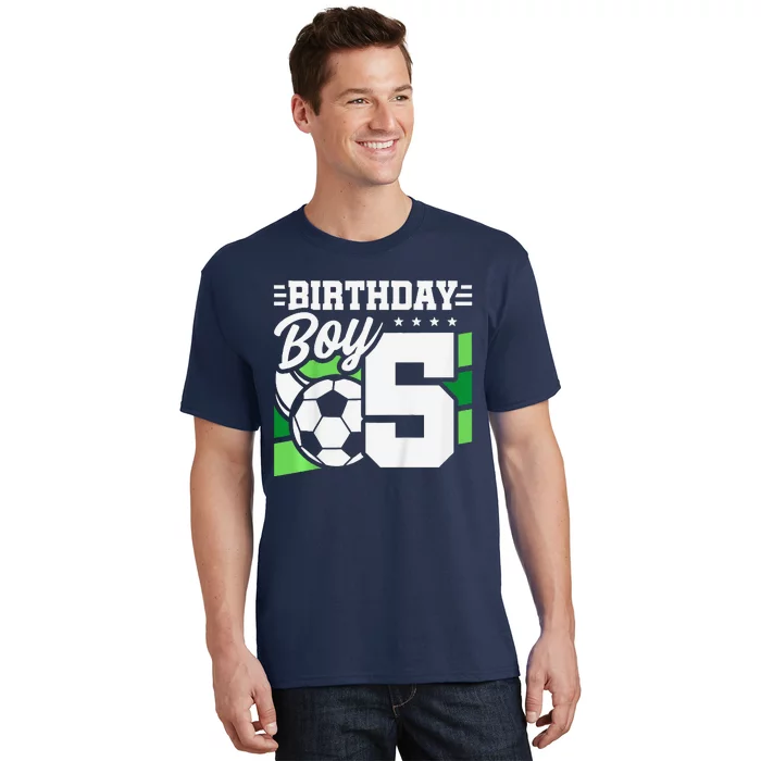 Soccer Birthday Party 5 Year Old Boy 5th Birthday T-Shirt