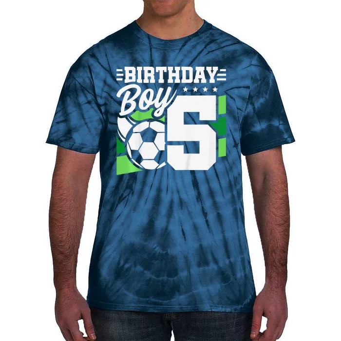 Soccer Birthday Party 5 Year Old Boy 5th Birthday Tie-Dye T-Shirt