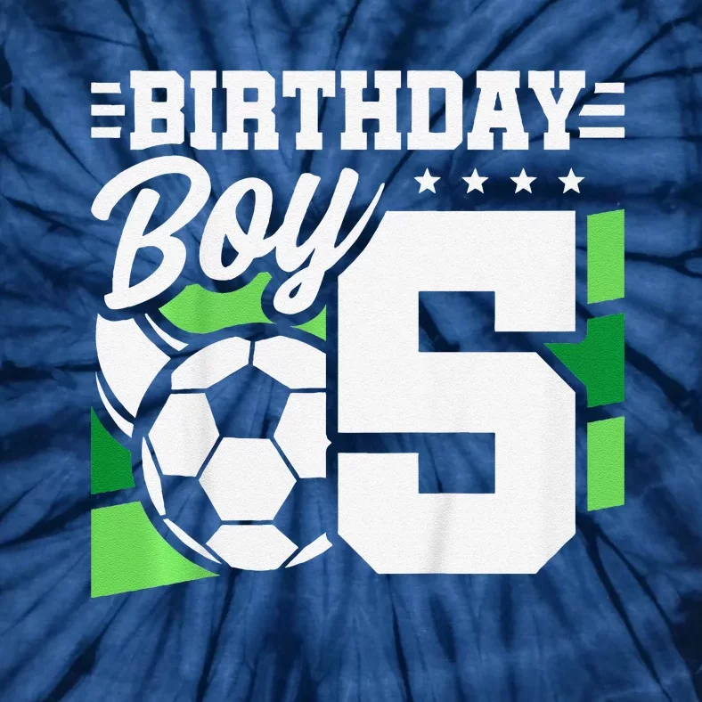 Soccer Birthday Party 5 Year Old Boy 5th Birthday Tie-Dye T-Shirt