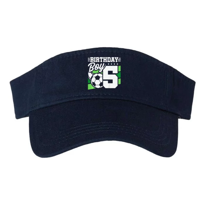 Soccer Birthday Party 5 Year Old Boy 5th Birthday Valucap Bio-Washed Visor