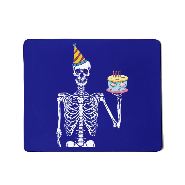 Skeleton Birthday Party Lazy Halloween Costume Funny Skull Mousepad