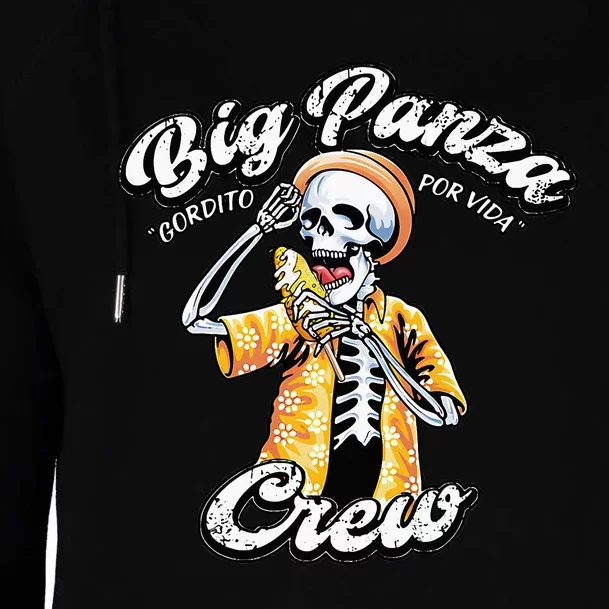 Skeleton Big Panza Crew Chingon Womens Funnel Neck Pullover Hood