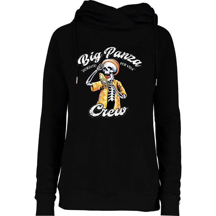 Skeleton Big Panza Crew Chingon Womens Funnel Neck Pullover Hood