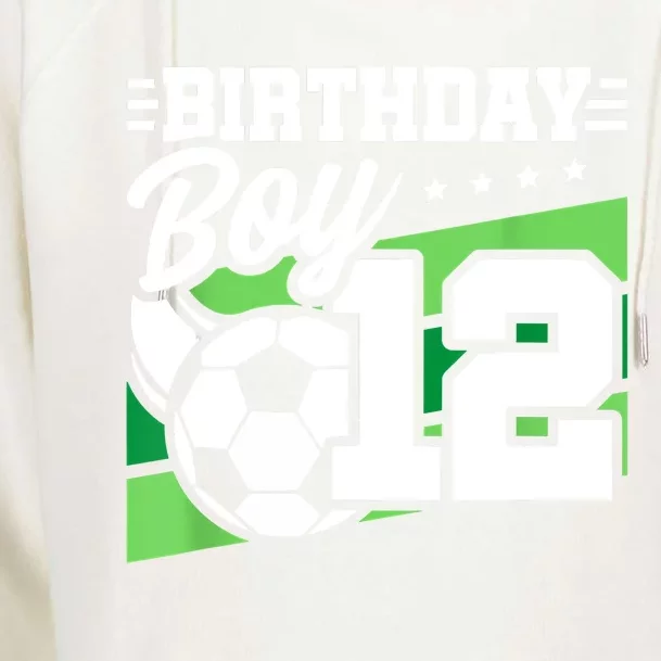 Soccer Birthday Party 12 Year Old Boy 12th Birthday Womens Funnel Neck Pullover Hood