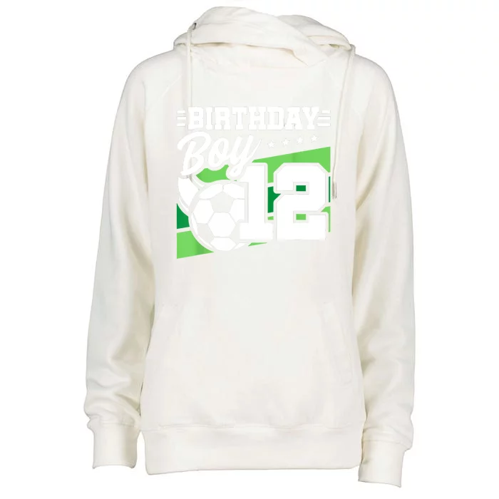 Soccer Birthday Party 12 Year Old Boy 12th Birthday Womens Funnel Neck Pullover Hood