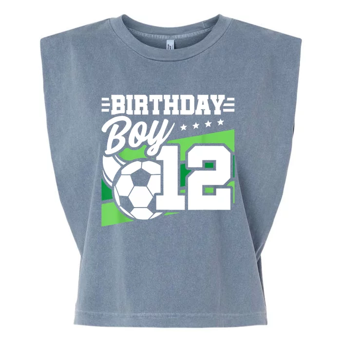 Soccer Birthday Party 12 Year Old Boy 12th Birthday Garment-Dyed Women's Muscle Tee