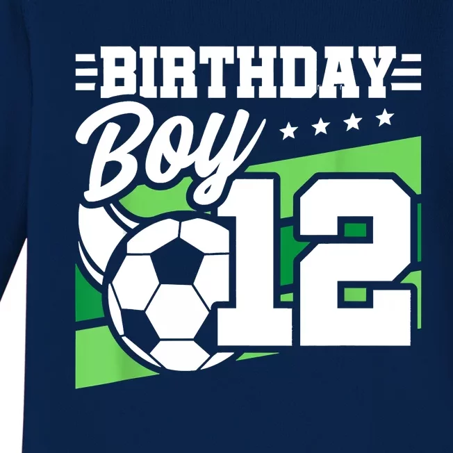 Soccer Birthday Party 12 Year Old Boy 12th Birthday Baby Long Sleeve Bodysuit