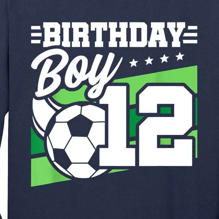 Soccer Birthday Party 12 Year Old Boy 12th Birthday Tall Long Sleeve T-Shirt