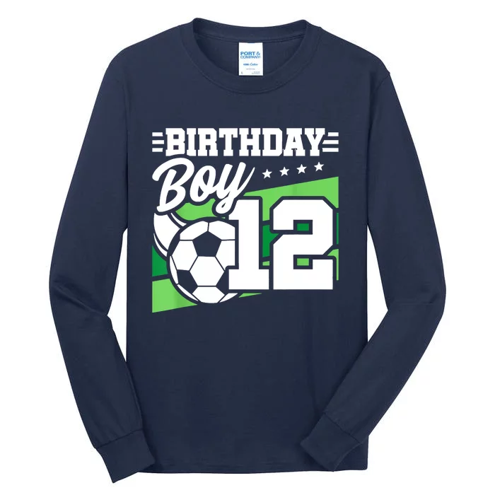 Soccer Birthday Party 12 Year Old Boy 12th Birthday Tall Long Sleeve T-Shirt