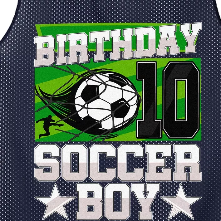 Soccer Birthday Party 10th Birthday Boy 10 Years Old Mesh Reversible Basketball Jersey Tank