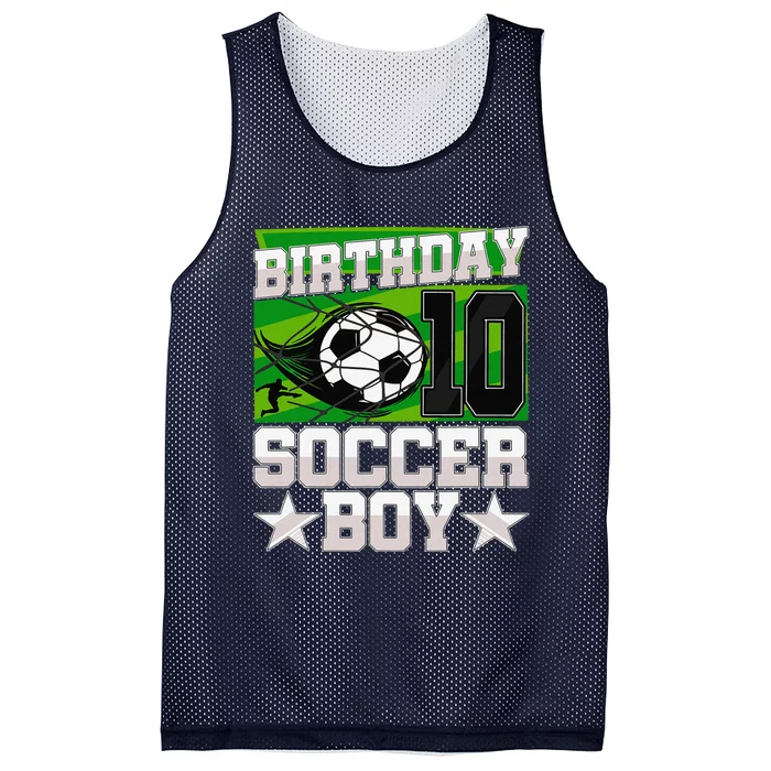 Soccer Birthday Party 10th Birthday Boy 10 Years Old Mesh Reversible Basketball Jersey Tank