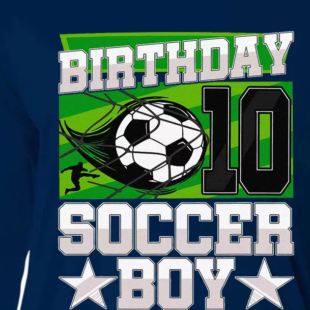 Soccer Birthday Party 10th Birthday Boy 10 Years Old Cooling Performance Long Sleeve Crew